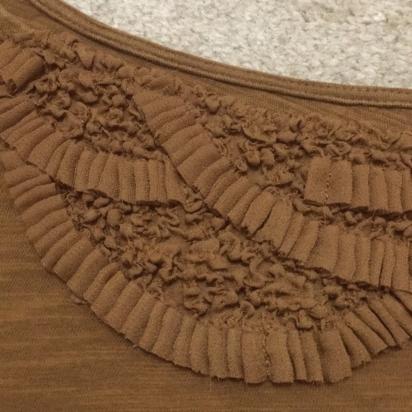 LOFT | Tan/Brown Cotton Tee - Picture 2 of 5